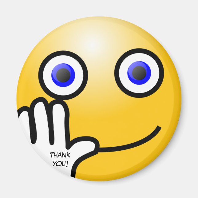 Waving emoticon thank you! magnet (Front)