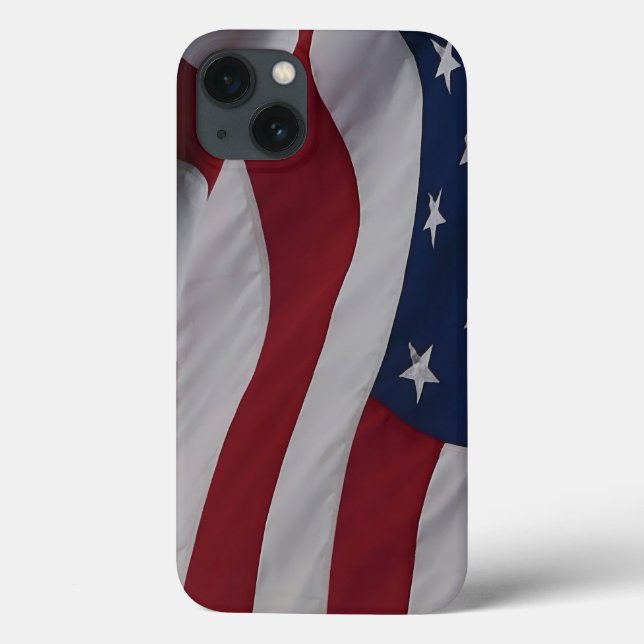 Waving Fabric USA Flag Case-Mate iPhone Case (Back)