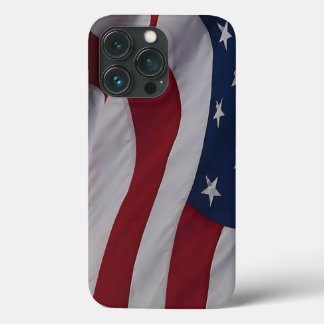 Waving Fabric USA Flag iPhone 13 Pro Case