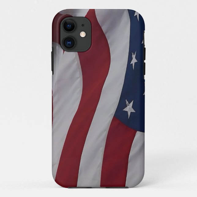 Waving Fabric USA Flag Case-Mate iPhone Case (Back)