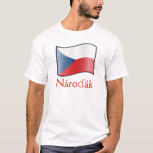 Waving Flag of Czech Republic Nároďák T-Shirt 