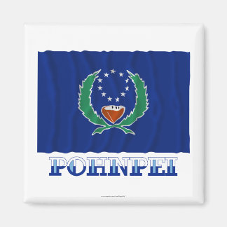 Waving flag of Pohnpei, with name Magnet