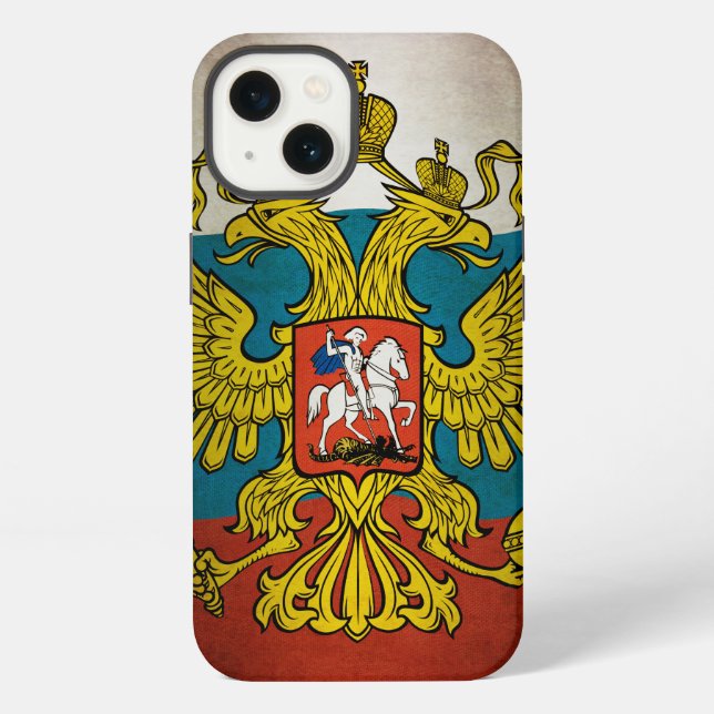 Waving flag of Russia iPhone Case (Back)