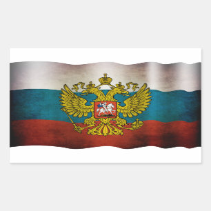 Waving flag of Russia Rectangular Sticker