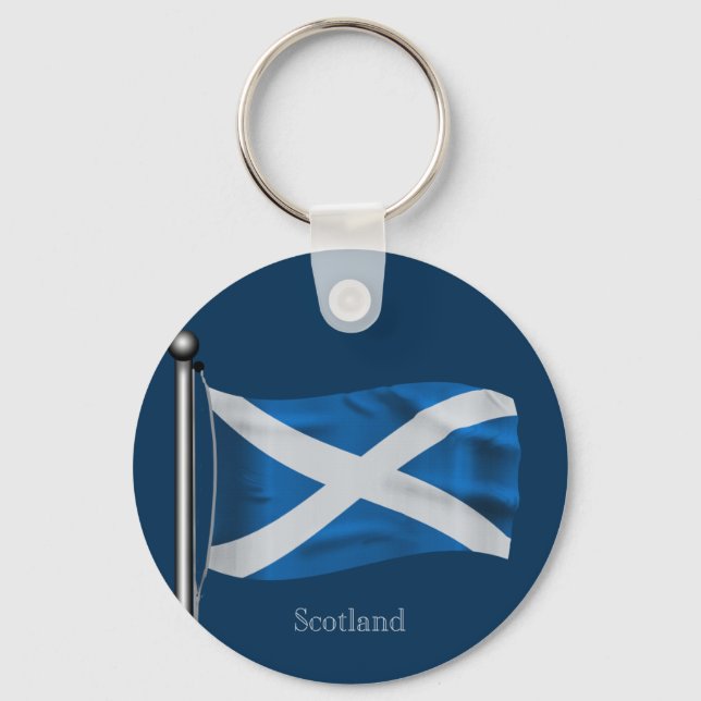 Waving Flag of Scotland Key Ring (Front)
