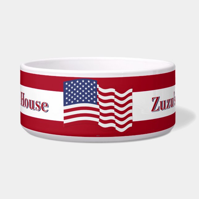 Waving Flag On Red And White Stripes (Front)