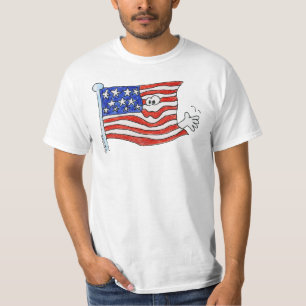 Waving Flag Waving Cartoon T-shirt Apparel