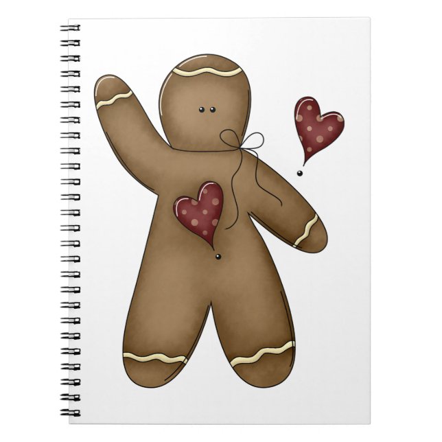 Waving Gingerbread Man Notebook (Front)