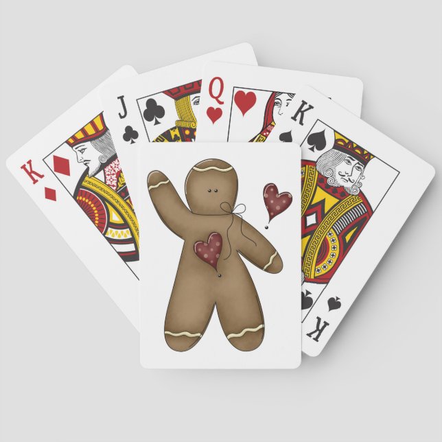 Waving Gingerbread Man Playing Cards (Back)