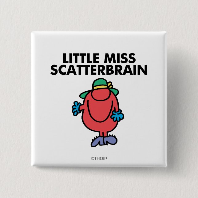 Waving Little Miss Scatterbrain 15 Cm Square Badge (Front)