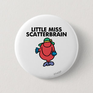 Waving Little Miss Scatterbrain 6 Cm Round Badge