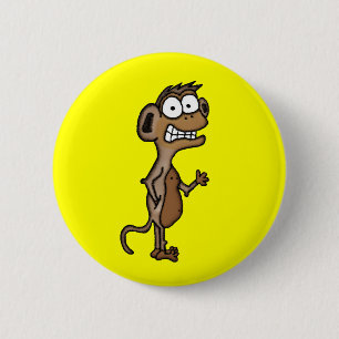 Waving Monkey 6 Cm Round Badge