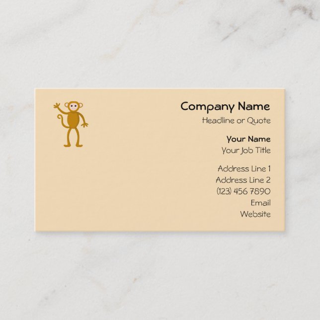 Waving Monkey. Business Card (Front)