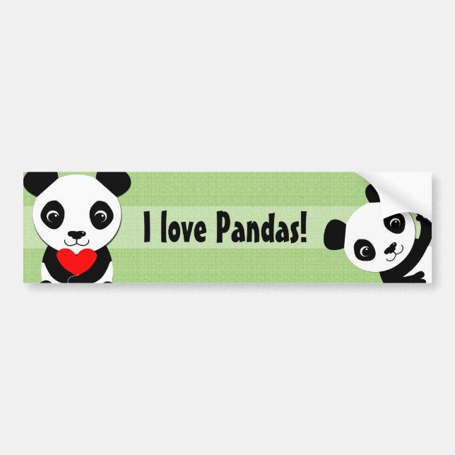 Waving Panda Bumper Sticker (Front)