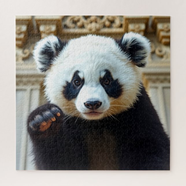 Waving Panda Design Jigsaw Puzzle (Vertical)
