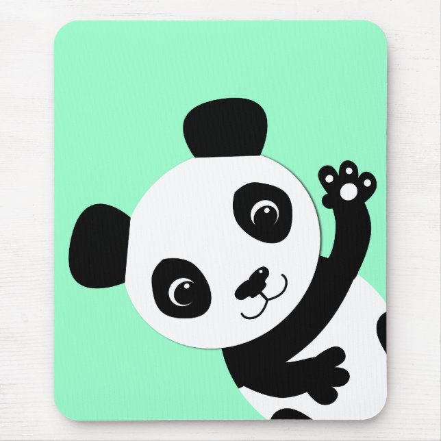 Waving Panda Mouse Pad (Front)