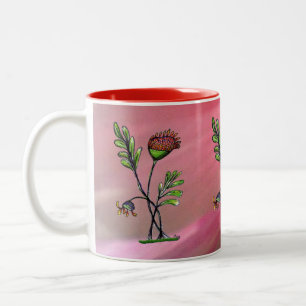 Waving Plant Two-Tone Coffee Mug