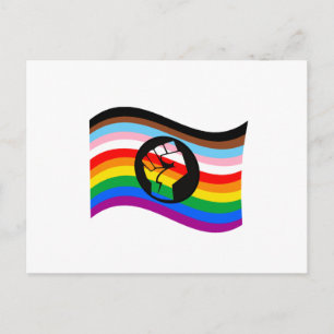 Waving QPOC Pride Flag Postcard
