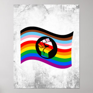 Waving QPOC Pride Flag Poster