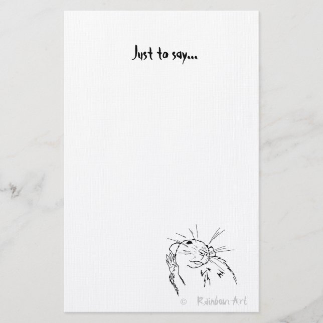 Waving Rat Notepaper Stationery (Front)