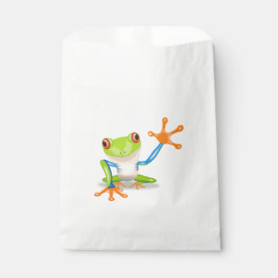 Waving red eyed tree frog illustration favour bags