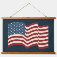 Waving Rustic American Flag Wall Art Tapestry 
