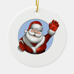 Waving Santa Ceramic Tree Decoration