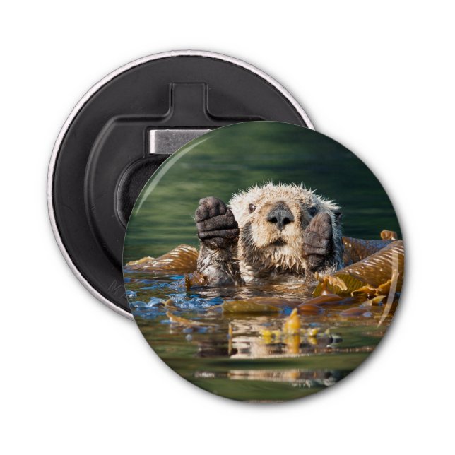 Waving Sea Otter Bottle Opener (Front)