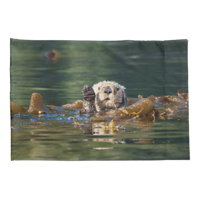 Waving Sea Otter Pillowcase (Back-Right)
