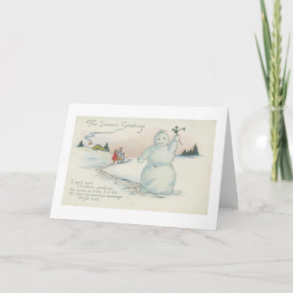 Waving Snowman Christmas Card