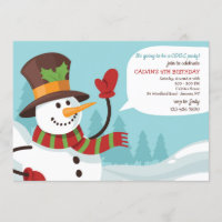 Waving Snowman Invitation