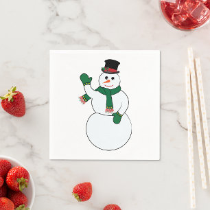Waving Snowman Paper Napkins