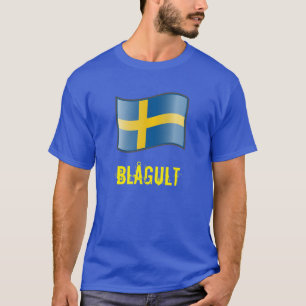 Waving Sweden Flag Blågult T-Shirt