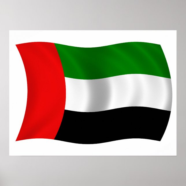 Waving UAE Flag Poster (Front)