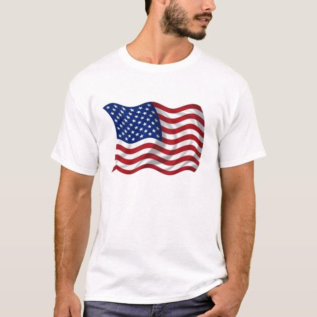 waving US American flag T-Shirt (Front)
