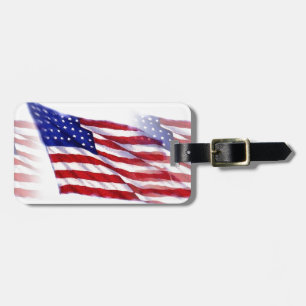 Waving US Flag Luggage Tag
