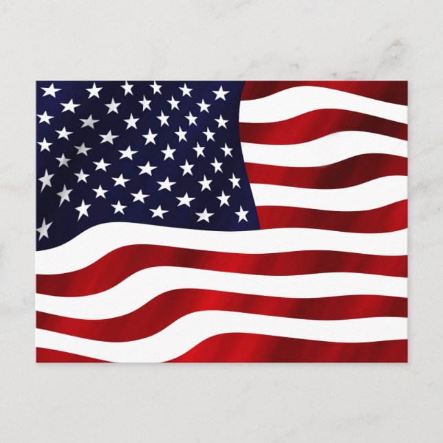 Waving US Flag Postcard (Front)