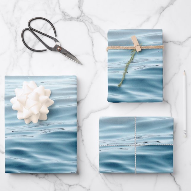 Waving water wrapping paper sheet (Front)