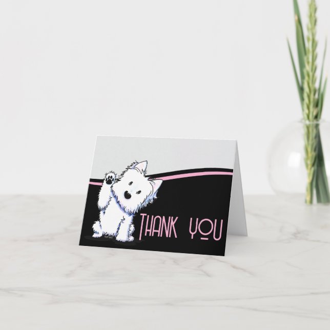 Waving Westie Thank You Card (Front)