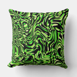 Wavy Abstract 270321 - 01 Green Cushion