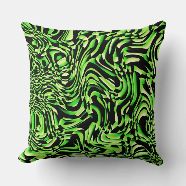 Wavy Abstract 270321 - 01 Green Cushion (Front)