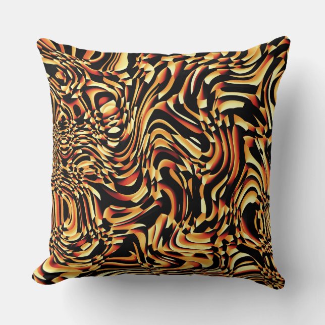Wavy Abstract 270321 - 01 Orange Cushion (Front)