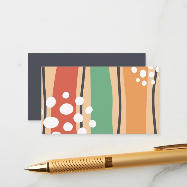 Wavy abstract art, boho design enclosure card (Front/Back In Situ)