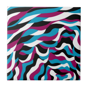Wavy Abstract Minimalist Cool Modern Retro Touch Tile