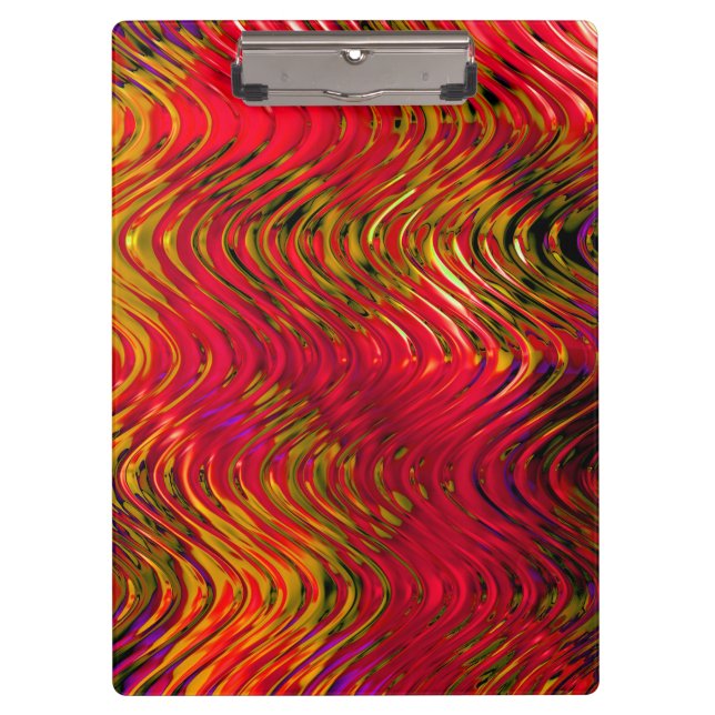 Wavy Abstract Pattern in Red Clipboard (Front)