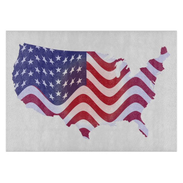 WAVY AMERICAN FLAG CUTTING BOARD (Front)