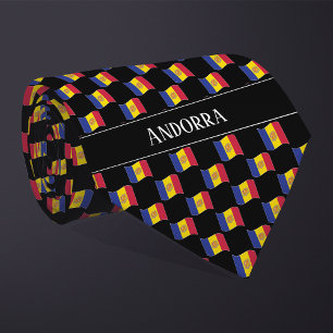 Wavy Andorra Flag Pattern Tie