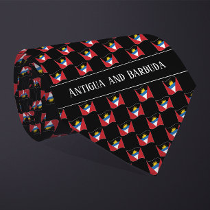 Wavy Antigua and Barbuda Flag Pattern Tie