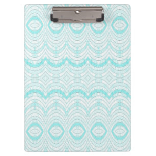 Wavy Aqua Geometric Pattern Clipboard