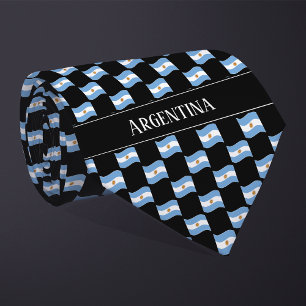 Wavy Argentina Flag Pattern Tie